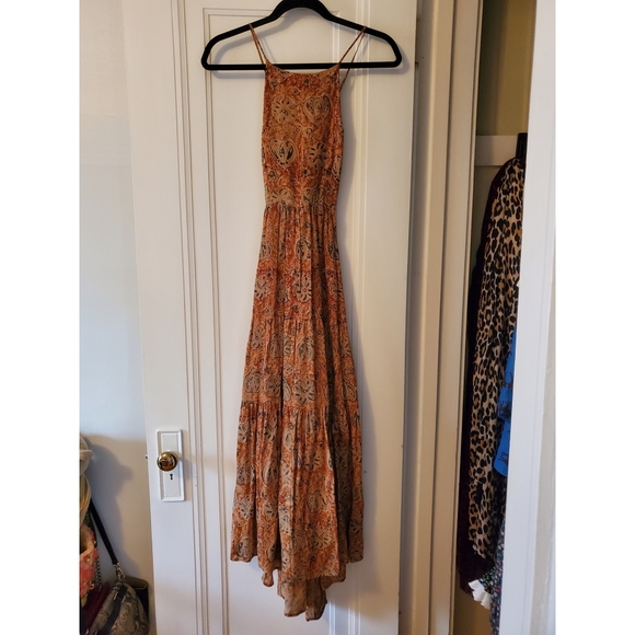 Christy Dawn Delphine strappy summer dress Tan Paisley -size small - Picture 4 of 8
